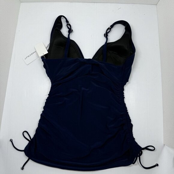 Magicsuit Navy Blue Ruched Tankini Swim Top Slimming Size 10 Pool Vacation Beach - Picture 10 of 12